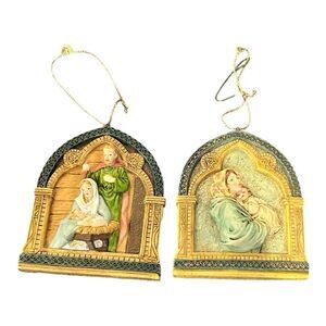 Religious‎ Resin Christmas Ornaments set of 2